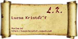 Luzsa Kristóf névjegykártya