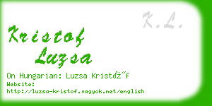 kristof luzsa business card